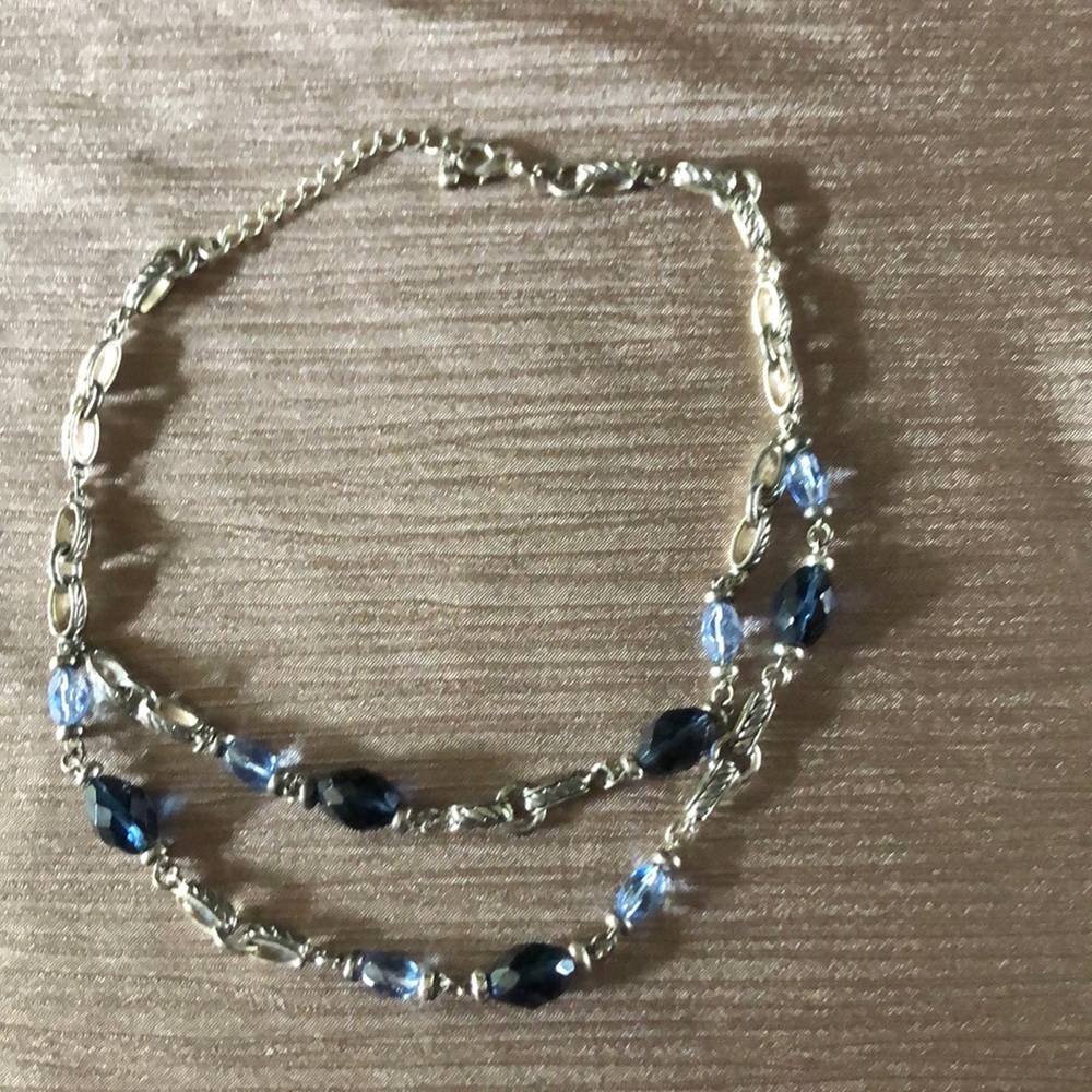 Blue silver necklace